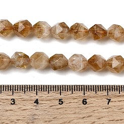 加熱された天然シトリンビーズ連売り  スターカットラウンドビーズ  多面カット  7~8x7~8x7~8mm  穴：1mm  約46~47個/連  14.72''~15''（37.4~38.1センチメートル）&nbsp;G-Z119-A37-02