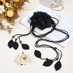 Polyester Flower Knot Tie Waist Belts&nbsp;AJEW-GF0014-10B