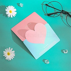 30色のハート型グリーティングカード6枚  バレンタインデーの愛のカード  結婚記念日  ハートを付きの矩形  ミックスカラー  96x135x0.3mm  5個/カラー&nbsp;AJEW-DJ0002-23