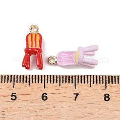合金エナメルチャーム  スツールチャーム  ゴールドカラー  ミックスカラー  15.5x6x8mm  穴：1.5mm&nbsp;ENAM-A012-13G