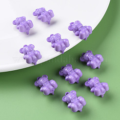オペークアクリルパーツ  クマ  紫色のメディア  20x13.5x10.5mm  穴：1.4mm  約400個/500g&nbsp;MACR-S373-113-A04