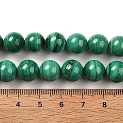 天然石マラカイトビーズ連売り  ラウンド  10~10.5mm  穴：1.2mm  約19~21個/連  7.68~8.07''（19.5~20.5センチメートル）&nbsp;G-A271-A01-10mm