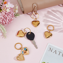 4Pcs 316 Stainless Steel Heart Locket Pendant Keychains&nbsp;KEYC-PH01620