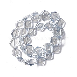 電気メッキガラスビーズセット  パール光沢メッキ  菱形  ライトスチールブルー  18x15.5x5mm  穴：1.2mm  約35~37個/連  24.80~25.98インチ（63~66cm）&nbsp;EGLA-L032-PL03