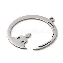変色しない201ステンレススチールペンダント  ヴィンヤサ  ステンレス鋼色  30.5x28x1mm  穴：1.6mm&nbsp;STAS-B049-12P