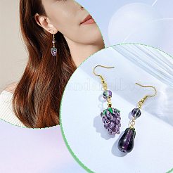 10個 5スタイル フルーツ&野菜シリーズ 手作りランプワークビーズ  混合図形  ミックスカラー  17~22.5x12.5~20.5x9~16.5mm  穴：1.8mm  2個/スタイル&nbsp;LAMP-SZ0001-55
