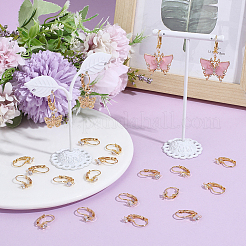 30Pcs 3 Styles Brass Micro Pave Clear Cubic Zirconia Leverback Earring Findings&nbsp;KK-BBC0027-45