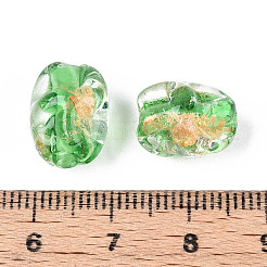 Handmade Gold & Silver Foil Glass Beads&nbsp;FOIL-N030-02F