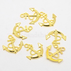 金属チベット風合金ペンダント  カドミウムフリー＆鉛フリー  アンカー  ゴールドカラー  32x30.5x3mm  穴：4mm&nbsp;PALLOY-B661-G