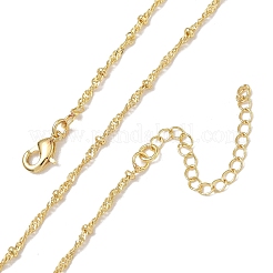 女性用 2.5mm 真鍮サテライトチェーンネックレス  長持ちメッキ  18KGP本金メッキ  15.94インチ（40.5cm）&nbsp;KK-CBA4FD4-16G