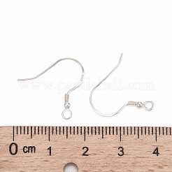 925スターリングシルバーピアスフック  スタンプ925個付き  銀  18x19x2mm  穴：1.5mm  24ゲージ  ピン：0.5mm&nbsp;STER-K167-053A-S