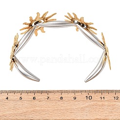 Two Tone 304 Stainless Steel Cuff Bangles for Women&nbsp;BJEW-B165-02B