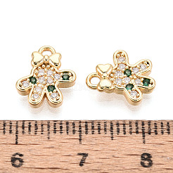 Brass Micro Pave Cubic Zirconia Charms&nbsp;KK-N263-147B-G