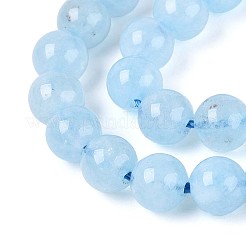 天然石クォーツビーズ連売り  染め  ラウンド  ライトスカイブルー  6mm  穴：0.9mm  約63~64個/連  15.16~15.35''（38.5~39センチメートル）&nbsp;G-T144-6mm-10A