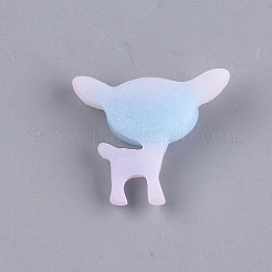 樹脂カボション  グリッターパウダー付き  鹿  ミックスカラー  21.5x26x6mm&nbsp;CRES-T010-66