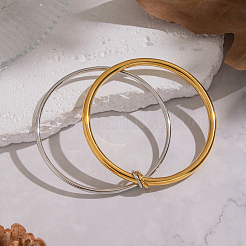 304 Stainless Steel Double Layered Plain Bangles for Women&nbsp;EC4936