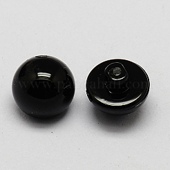 台湾のアクリルドームシャンクボタン  1穴  ブラック  15x11mm  穴：1mm&nbsp;BUTT-F023-15mm-01