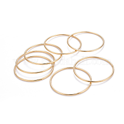 Ion Plating(IP) 7Pcs Fashion 304 Stainless Steel Plain Bangles&nbsp;BJEW-L664-022B-G01