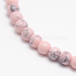 Synthetic Turquoise Smooth Round Beads Strands&nbsp;G-L146-6mm-M
