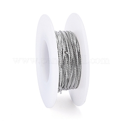変色しにくい304ステンレススチール製サーペンタインチェーン  ハンダ付け  スプールで  ステンレス鋼色  0.8x0.3mm  約32.8フィート（10m）/ロール&nbsp;CHS-F011-12A-P
