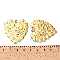304ステンレスペンダント  花とハート  イオンプレーティング（ip）  18KGP本金メッキ  40x38x2.5mm  穴：2.5mm&nbsp;STAS-C152-19A-G