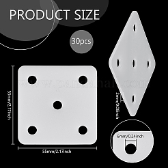 アクリル裁縫道具30個  正方形  ホワイト  55x55x2mm  穴：6mm&nbsp;DIY-FG0006-54