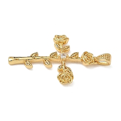 Brass Micro Pave Cubic Zirconia Pendants&nbsp;KK-L257-10G