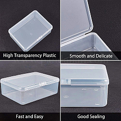 プラスチックビーズ容器12個  長方形  透明  14.4x10.8x4.75cm  内径：13.9x10のCM&nbsp;CON-BC0008-07