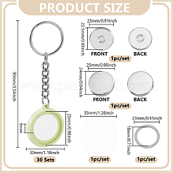 30 Sets DIY ABS Plastic Keychain Making Kits&nbsp;DIY-GA0008-96B