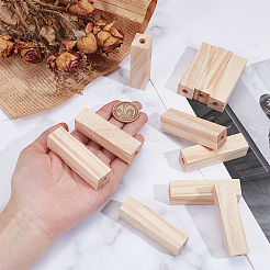 未完成の木製ドリル加工の短いペンブランク  長方形  湯通しアーモンド  64x17x17mm  穴：6.5mm&nbsp;WOOD-WH0064-09