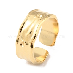 304ステンレススチールオープンカフリング  14KGP本金メッキ  内径：17mm&nbsp;RJEW-D002-31G