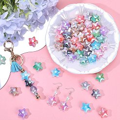 ツートン不透明アクリルビーズ50個  スター  ミックスカラー  20x22x10.5mm  穴：3.2mm&nbsp;SACR-SC0001-28
