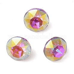 ガラスラインストーンカボション  フラットバック＆バックメッキ  多面カット  ダイヤモンド  ミックスカラー  6x4.5mm&nbsp;RGLA-L029-09A