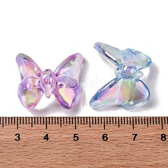 UVメッキ透明アクリルビーズ  蝶  ミックスカラー  21.5x23.5x14mm  穴：2.8mm&nbsp;MACR-F080-08