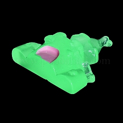 蓄光樹脂カボション  暗闇で光る  城  ホワイトスモーク  37x33x12.5mm&nbsp;RESI-K028-01C