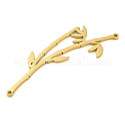 304ステンレススチールコネクターチャーム  竹のジョイントリンク  ゴールドカラー  48x16x1.1mm  穴：1.2mm&nbsp;STAS-S142-06G