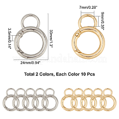 20Pcs 2 Colors Alloy Spring Gate Ring&nbsp;KEYC-NB0001-16