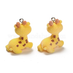 Flocky Opaque Resin Pendants&nbsp;RESI-I335-01P-02