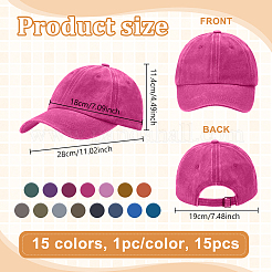 男性用ピークキャップ 14個 14色  女性たち  ミックスカラー  280x190x114mm  内径：180mm  1pc /カラー&nbsp;AJEW-WA0001-55