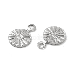 変色しない304ステンレススチールチャーム  フラットラウンドのチャーム  ステンレス鋼色  9.5x6.5x1mm  穴：1.2mm&nbsp;STAS-P319-30P-02
