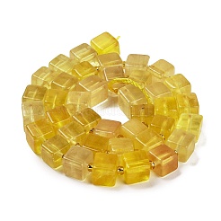 天然な黄色の蛍石ビーズ連売り  キューブ  8~9x8~9x8~9mm  穴：1.2mm  約38~39個/連  15.08~15.35インチ（38.3~39cm）&nbsp;G-G053-B07-01
