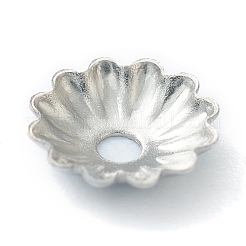 変色しない304ステンレススチールビーズキャップ  マルチ花弁  花  ステンレス鋼色  5.7x1.4mm  穴：1.2mm&nbsp;STAS-H149-27P