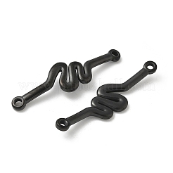 304ステンレススチールコネクタチャーム  ブラック  イオンプレーティング（ip）  波形  49.5x13.5x2.5mm  穴：2.5mm&nbsp;STAS-Q362-07A-B