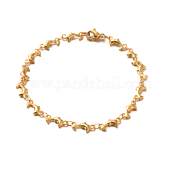 304ステンレススチールドルフィンリンクブレスレット  カニカン付き  ミックスカラー  7-7/8インチ（200mm）  6x2mm&nbsp;BJEW-O076-03