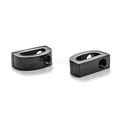 304ステンレススチールチャームイオンプレーティング（IP）  アルファベット  電気泳動黒  文字.d  8x5x3mm  穴：1.8mm&nbsp;STAS-K216-41D-EB
