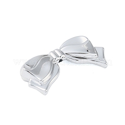 CCBプラスチックビーズ  蝶結び  プラチナ  19x36x2mm  穴：1.6mm&nbsp;X-CCB-Q092-02P