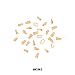 304ステンレススチールスナップオンベイル  ゴールドカラー  6x3x2.2mm  5.5x2.5mm内径  100個/箱&nbsp;STAS-UN0003-55G