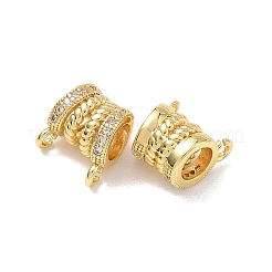 Brass Micro Pave Clear Cubic Zirconia Tube Bails&nbsp;KK-D289-04G