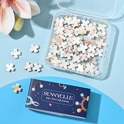 天然淡水シェルビーズ 60 個  クロス  アンティークホワイト  11.5~12x11.5~12x2.8mm  穴：0.6mm&nbsp;SSHEL-SC0001-41