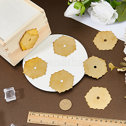 真鍮ハンドルワッシャー6個  花  家具ハードウェアアクセサリー  ゴールドカラー  60x52x1mm&nbsp;KK-FH0008-33G